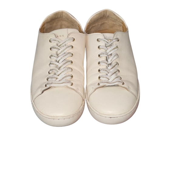 Sezane Cream Leather Footwear Sneaker - Picture 4 of 9